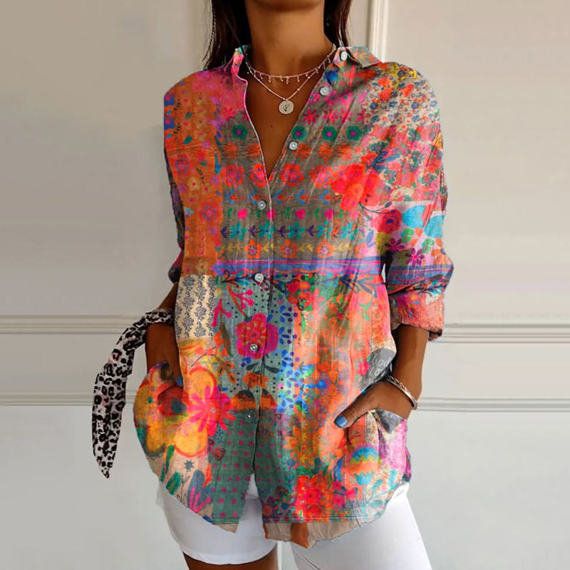 Hazel - Vintage Floral Print Blouse